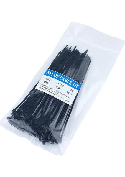 100 Adet 150MM Dayanıklı Kendinden Kilitli Yanmaz Naylon Kablo Bağları Bağlama Sarma Askıları (Yurt Dışından) fiyatları