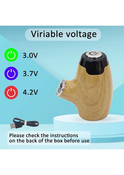 Yükseltilmiş V2 Tam Metal Evrensel Taşınabilir Havya 3.0V 3.7V 4.2V Değişken Gerilim Konu Stylus Şarj Cihazı Ahşap Rengi (Yurt Dışından)
