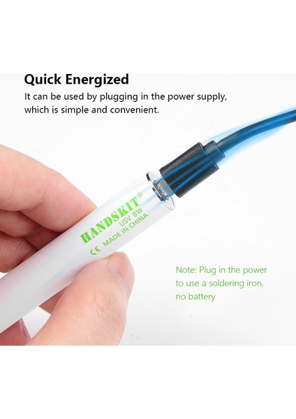 Handskıt USB Şarj Havya 5 V 8 W Ayarlanabilir Sıcaklık Elektrikli Havya Kiti ile Lehimleme Standı Lehim Teli (Yurt Dışından)
