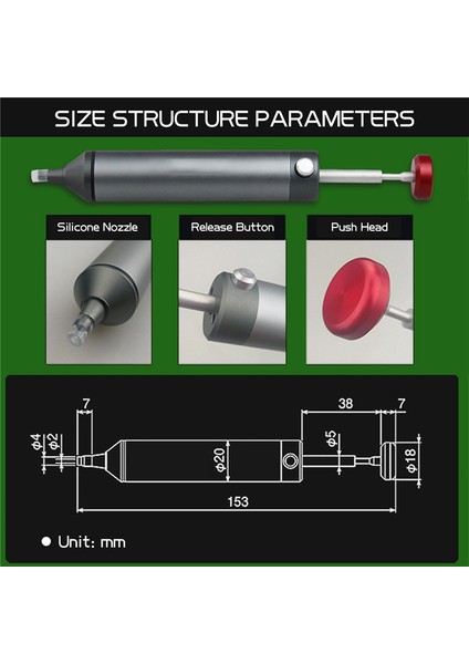 Kalay Emme Cihazı Ss-02 Profesyonel Lehimleme Aracı Lehim Sökme Pompası Seçici Temizleme Aracı (Yurt Dışından) modelleri