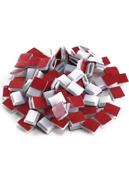 Parti LED Işıklı Klips-3 Torba x Naylon PA66 Yapışkan Klipsler (300'LÜ Paket)-Beyaz (Yurt Dışından)
