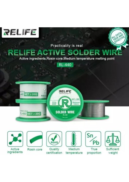[ayak Izi] Relıfe Aktif Lehim Teli RL-440 Aktif Lehim Teli 20G (Yurt Dışından)