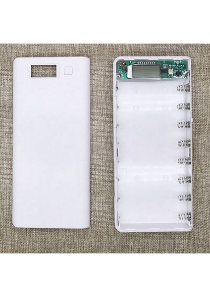 Hyqzltca 2x Dıy 8X18650 Taşınabilir Banka Shell Kılıf Kutusu LCD Ekran Çift USB Banka Kutusu Kiti (Hayır) Beyaz (Yurt Dışından)