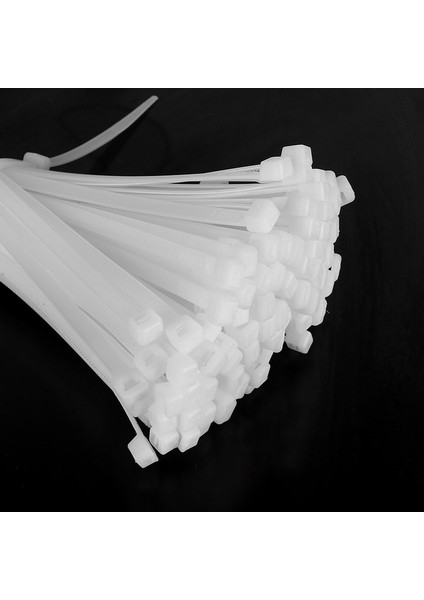 [ayak Izi] 100 Adet/torba Kablo Bağı Kendinden Kilitli Plastik Naylon Kravat Beyaz Organizatör Sabitleme Kablo Tel Kablo Zip Bağları (Yurt Dışından)