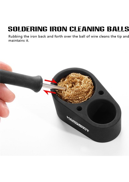 Handskıt 1 Takım Havya Kafa Silikon Cüruf Kutusu Temizleme Tutucu Kalay Giderici Temizleyici Topu Tel Temizleme Koltuğu Siyah (Yurt Dışından) indirimleri