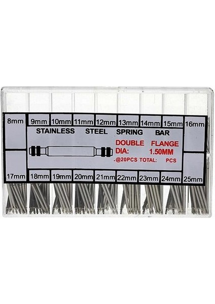 360 Adet 8mm - 25MM Paslanmaz Çelik Saat Bandı Kayışı Bahar Çubuğu Bağlantı Pimleri Aracı (Yurt Dışından) fiyatları