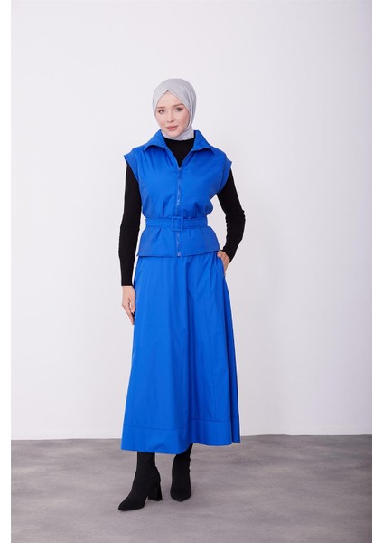 Kuplu Godeli Etek 23K1526 Morcivert