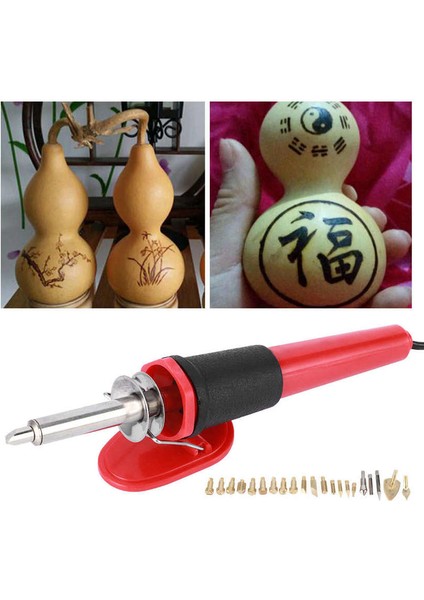 30W Elektrikli Havya Seti Ahşap Yakma Kalem Gravür Oyma Pyrography Aracı (Yurt Dışından)