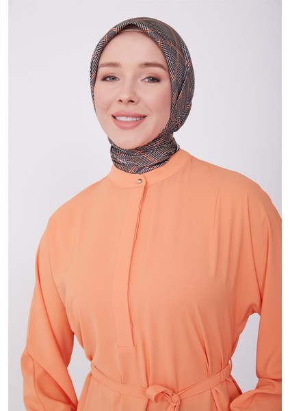 Lastikli Kemerli Tunik 23K4701 Mandarin