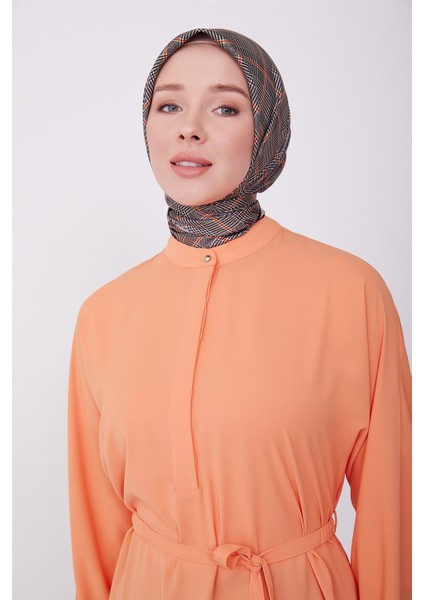 Lastikli Kemerli Tunik 23K4701 Mandarin