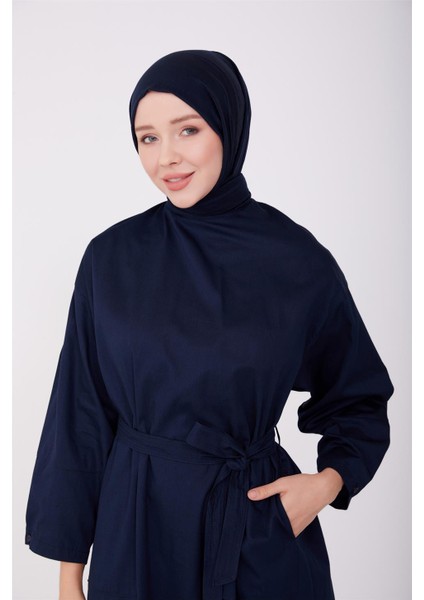 Gabardin Kuşaklı Spor Elbise 23Y9606 Lacivert fırsatları