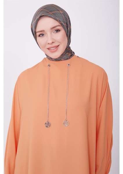 Logolu Zincirli Tunik 23K4702 Mandarin