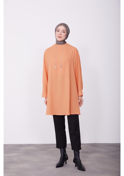 Logolu Zincirli Tunik 23K4702 Mandarin