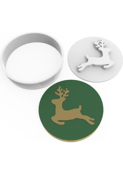Yılbaşı Geyik Kurabiye Kalıbı Damga Kesici New Year Set