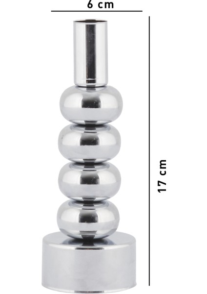 Alem Şamdan Gümüş Kaplama Dekoratif Metal Mumluk Ob