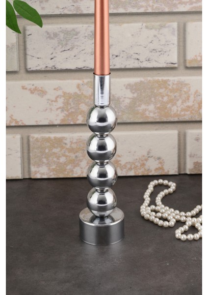 Esin Şamdan Gümüş Kaplama Dekoratif Metal Mumluk Bb modelleri