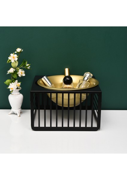 Gold Detaylı Metal Düzenleyici Kase - Siyah Çok Amaçlı Organizer modelleri