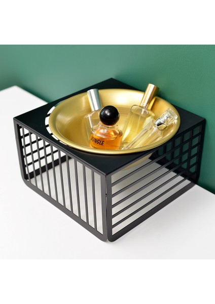 Gold Detaylı Metal Düzenleyici Kase - Siyah Çok Amaçlı Organizer indirimleri