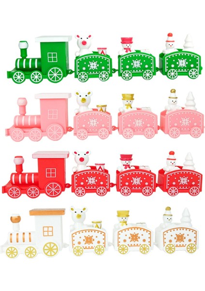 4 Adet Noel Tren Süsleri Tren Dekorlu Mini Tren Dekor Noel Partisi Için Set (Yurt Dışından)