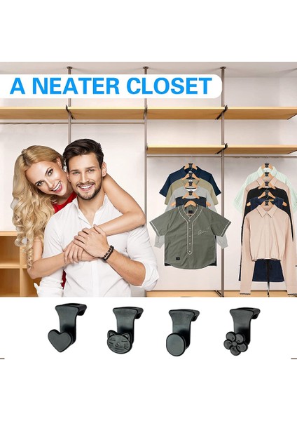 40 Adet Yerden Tasarruf Sağlayan Askı Kancaları, Organizatör Dolap Alanı Için Elbise Askısı Konnektörü Kancaları, Tüm Askılara Uyar Siyah (Yurt Dışından) fiyatları