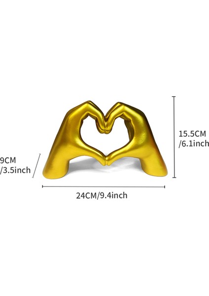 Kalp Eller Heykel Altın Dekor Oturma Odası Yatak Odası Daire Kitaplık Masa, Estetik Romantik Heykeller Dekor (Yurt Dışından)