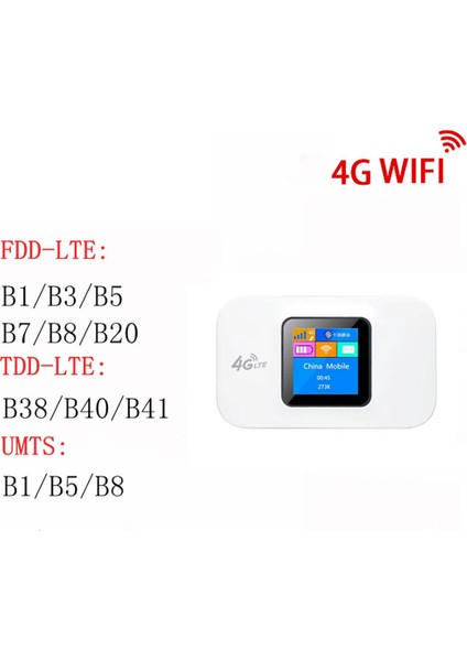 4g Üç Netcom Taşınabilir Dizüstü Internet Terminali Renkli Ekran Wifi Yönlendirici D6-E (Yurt Dışından)