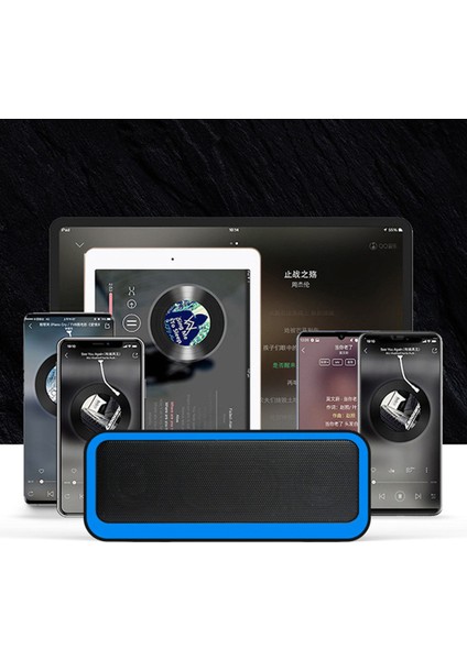 Bluetooth Hoparlör Taşınabilir Kablosuz Ses Desteği USB Aux Tf Kart Eller Serbest Arama Dış Mekan Subwoofer (Siyah) (Yurt Dışından)