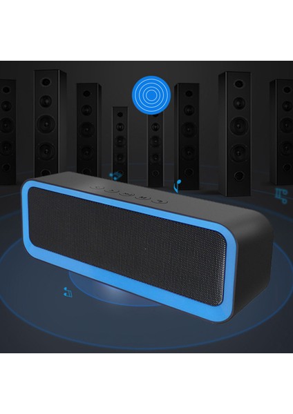 Bluetooth Hoparlör Taşınabilir Kablosuz Ses Desteği USB Aux Tf Kart Eller Serbest Arama Dış Mekan Subwoofer (Siyah) (Yurt Dışından)