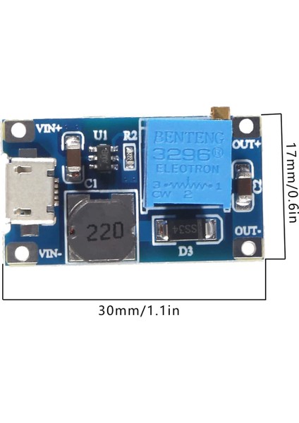 5 Adet 2A Dc-Dc Step Up Boost Modülü Mikro USB Ile, Step Up Boost Dönüştürücü Güç Kaynağı Voltaj Regülatörü (Yurt Dışından)