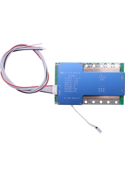 Bms 7s 24V 100A 18650 Lityum Paket Kartı Bms Ekolayzer Pcb Sıcaklık Koruma Kemer Hattı (Yurt Dışından)