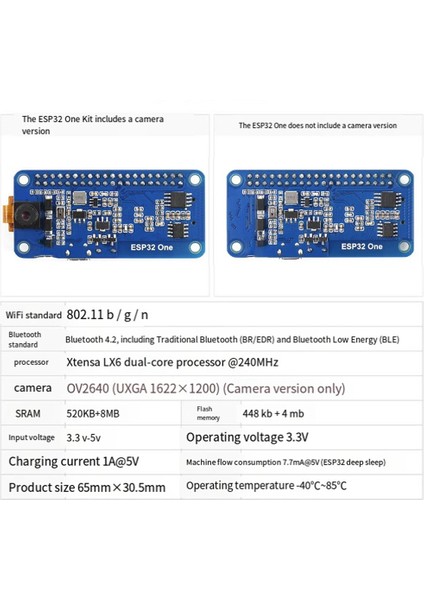 ESP32 Geliştirme Kartı 240MHZ Wıfı Bluetooth Desteği Görüntü Ses Işleme Kartı B (Yurt Dışından)