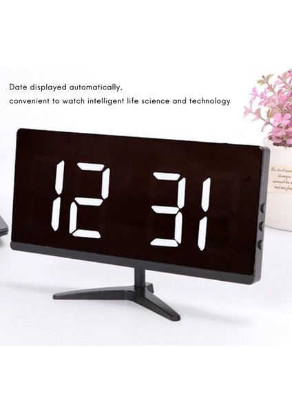 LED Dijital Çocuk Elektronik Çalar Saat Ayna Sıcaklık Saati Erteleme Fonksiyonlu Masa Saati Yeşil Işık (Yurt Dışından)