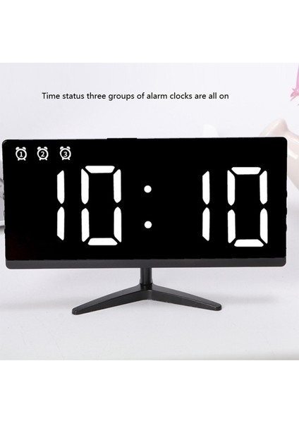 LED Dijital Çocuk Elektronik Çalar Saat Ayna Sıcaklık Saati Erteleme Fonksiyonlu Masa Saati Yeşil Işık (Yurt Dışından)