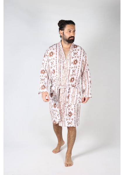 Heritage  Unisex Müslin Bornoz Sabahlık Kimono - Ztbornoz