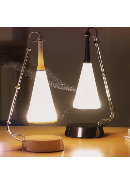 LED Lamba Basın Sensörü Bluetooth Müzik Çalar Masa Lambası Dc Şarj Masa Aydınlatma Öğrenci Kitap Lambaları (Siyah) (Yurt Dışından)