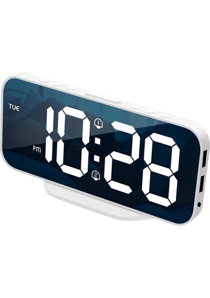 Hd Ayna Çalar Saat Dijital Haftanın Günü Ekranı Gece Modu Sınırsız Erteleme Masa Saati 12/24H Çift Alarm/led Saat A (Yurt Dışından)
