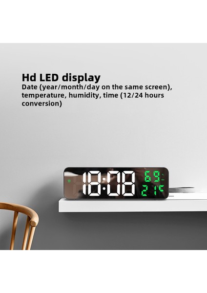 Büyük Ekranlı Dijital LED Çalar Saat Dijital Ekran Saat Sıcaklık Göstergesi Saat Oturma Odası Dekoratif Saat Için (Yurt Dışından)