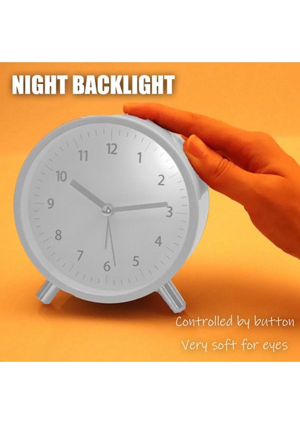 Çalar Saat 4.5 Inç Başucu Analog Çalar Saat Yatak Odası Için Arkadan Aydınlatmalı Yuvarlak Saat, Mavi (Yurt Dışından) fırsatları