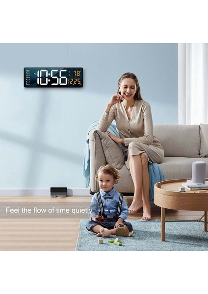 13 Inç Ekran LED Dijital Duvar Saati Uzaktan Kumanda Masa Çalar Saat Tarih Hafta Zamanlayıcı Otomatik Dimmer Saat-B (Yurt Dışından) fırsatları