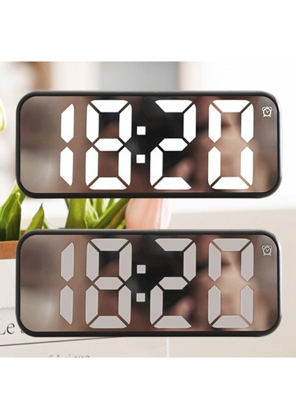 Basit Saat Sevimli Öğrenci Çalar Saat LED Elektronik Saat Yazı Tipi Başucu Saati Siyah Kabuk Beyaz Işık (Yurt Dışından) fırsatları