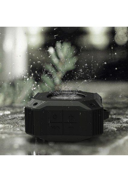 Ipx7 Su Geçirmez Kablosuz Duş Hoparlör Subwoofer Diyafram Bas Hd Stereo Ses ile Spor Bluetooth Hoparlör Siyah (Yurt Dışından)