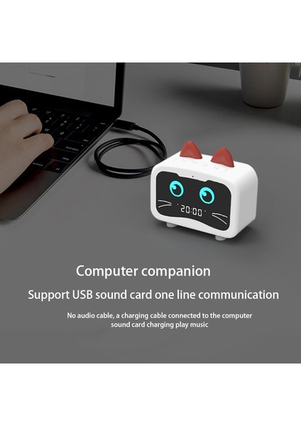LED Ayna Ekran Tasarımı ile M1 Kablosuz Bluetooth Hoparlör Taşınabilir Hoparlör Fm Radyo Çalar Saat Desteği Tf Kart, B (Yurt Dışından)
