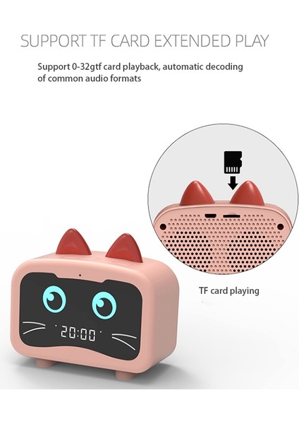 LED Ayna Ekran Tasarımı ile M1 Kablosuz Bluetooth Hoparlör Taşınabilir Hoparlör Fm Radyo Çalar Saat Desteği Tf Kart, B (Yurt Dışından)