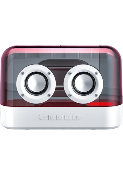 Renkli Işıklar Kablosuz Bluetooth Hoparlör Sırlı Renkli Çok Fonksiyonlu Subwoofer Masaüstü Ses Seviyesi Takılabilir Hoparlör, Beyaz (Yurt Dışından) indirimleri