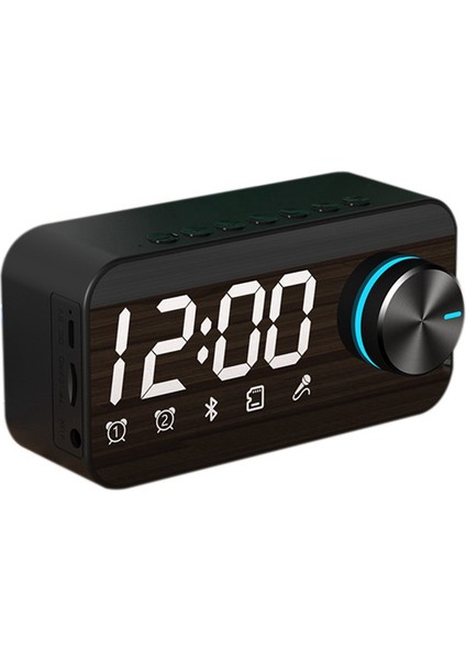 Ayna Kablosuz Bluetooth 5.0 Hoparlör Taşınabilir Mini Saat Ev Saati Çalar Saat Masaüstü Ses Bluetooth Hoparlör (Yurt Dışından)