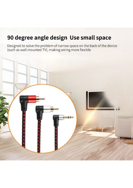 90 Derece 3.5mm Erkek 2 Rca Erkek Kablo Sağ Açı Stereo Aux Y Splitter Kablosu Mikrofon Jakı Fişi Dizüstü Bilgisayar Için 2 M (Yurt Dışından) modelleri