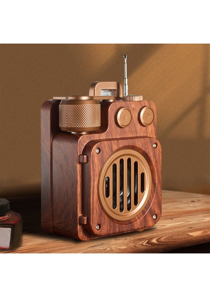Retro Radyo Kablosuz Bluetooth Radyo Hoparlör Taşınabilir Kablosuz Vintage Hoparlör Ev Dış Mekan Için Eski Moda Stil Radyo (Yurt Dışından)
