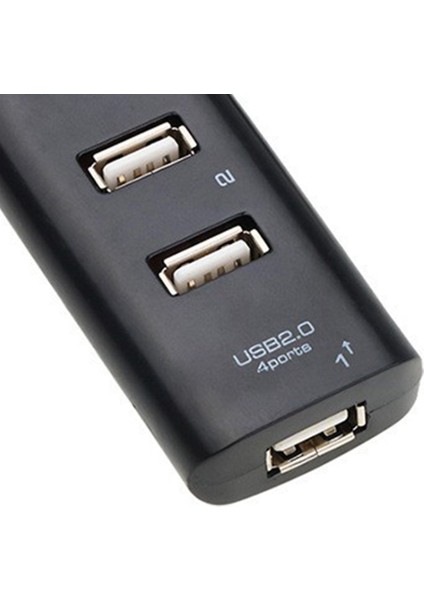 USB Hub 2.0 Çoklu USB Yüksek Hızlı Hub Splitter 4-Port USB Hub Adaptörü Dizüstü Bilgisayar Alıcısı Bilgisayar Aksesuarları Siyah (Yurt Dışından)