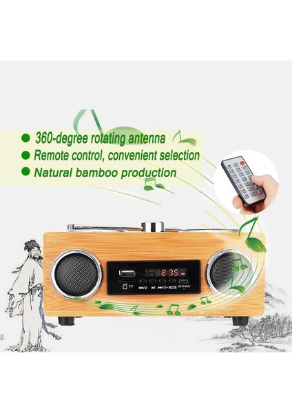 Kablosuz Ahşap Retro Hoparlör Radyo Subwoofer Ev Ses Sütunu Bluetooth Müzik Merkezi Desteği Usb/tf/fm (Yurt Dışından) fırsatları
