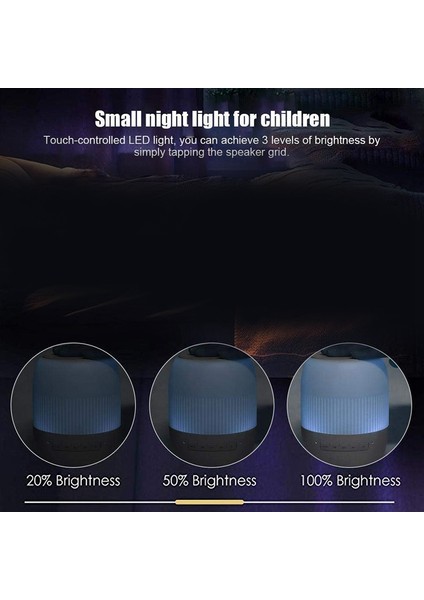 Bluetooth Hoparlör, Taşınabilir 2000 Mah Temas Kontrollü LED Renkli Gece Işığı Lambası Müzik Akıllı Telefon/tablet/dizüstü Bilgisayar Için Gürültü Önleyici Mikrofon ile (Mavi) (Yurt Dışından)